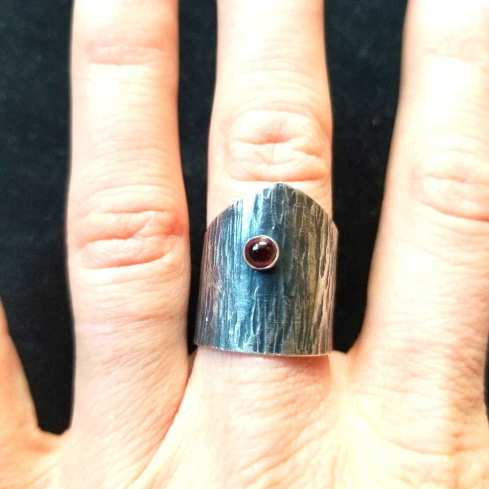 Handcrafted Silver Ring With Ruby Gemstone - image 1